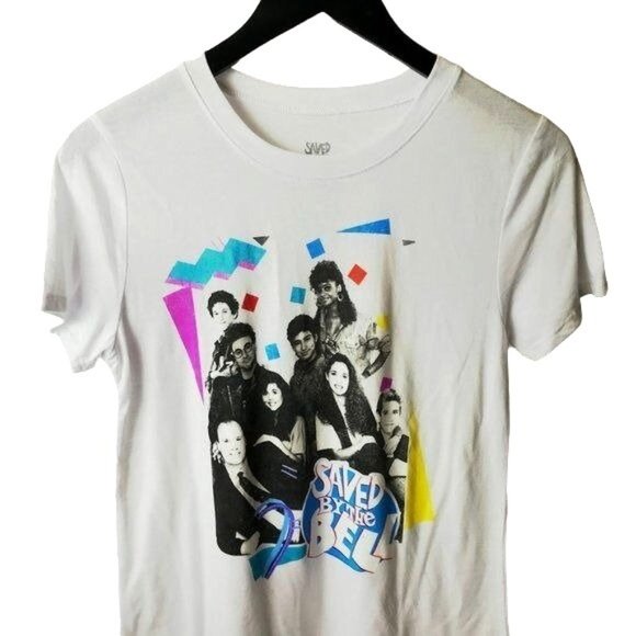 Saved By The Bell T Shirt Graphic Tee Top Short Sleeve Polyester Blend Solid S - Picture 2 of 7